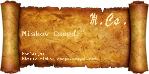 Miskov Csegő névjegykártya